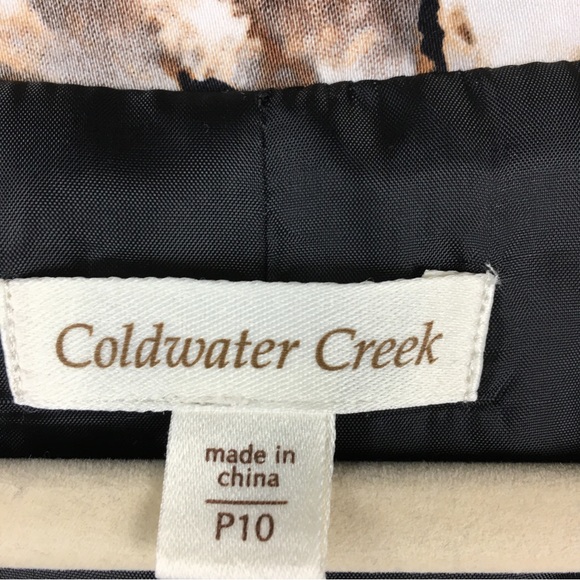 Coldwater Creek Women's Zip Front Floral Jacket 3/4 Sleeve Size 10 Petite - Picture 2 of 12